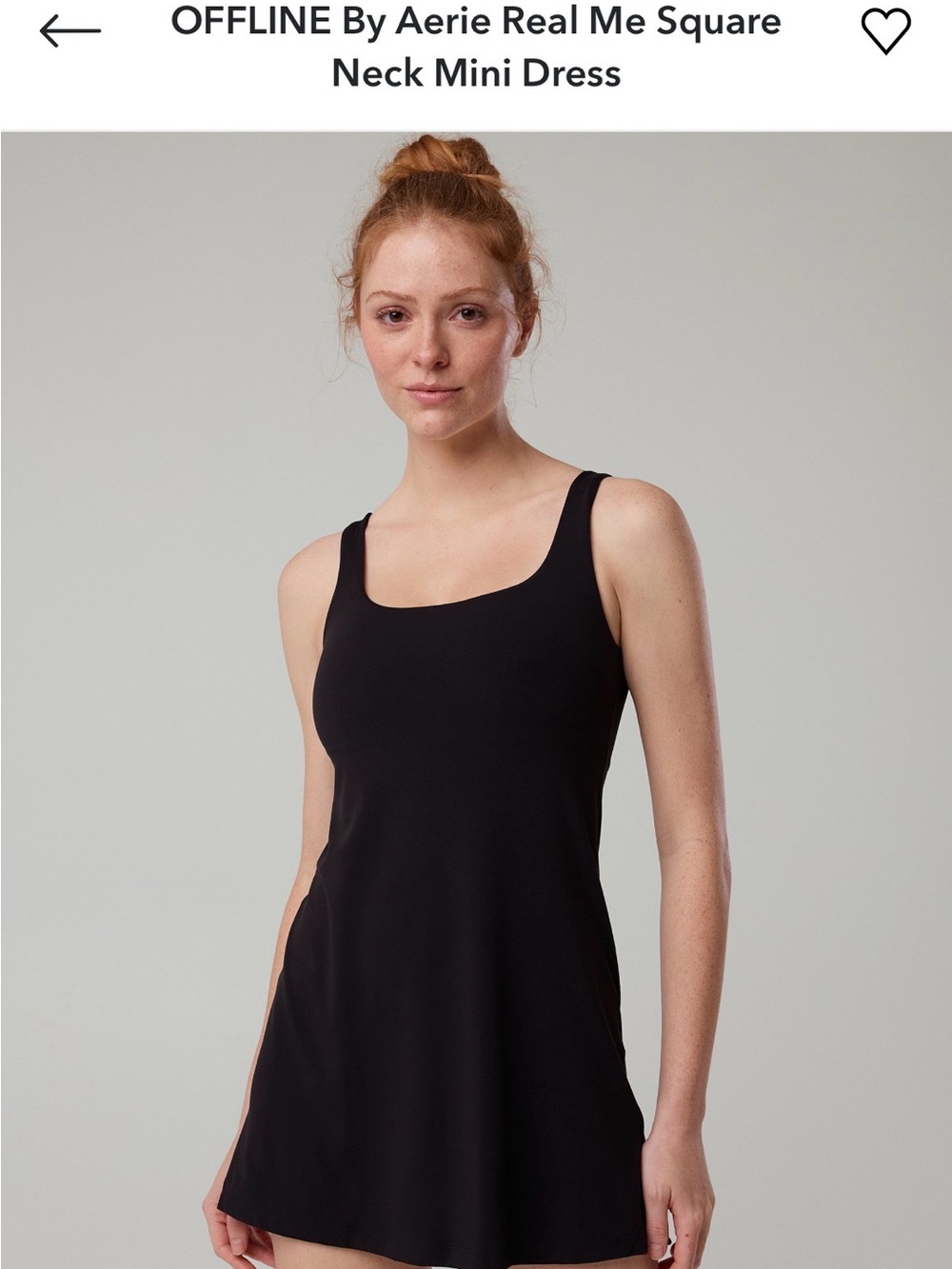 aerie Black Square Neck Mini Dress ⭐️